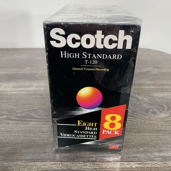 8 Scotch T-120 VHS HS Blank Tapes Sealed New! - Picture 5 of 8